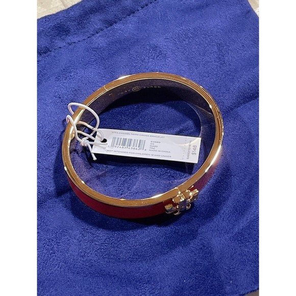 Tory Burch Kira Enamel Bracelet Poppy Red  Org $148 NWT - Picture 4 of 6